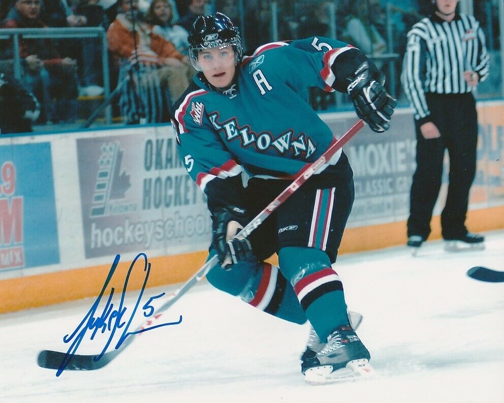 LUKE SCHENN SIGNED KELOWNA ROCKETS WHL 8x10 Photo Poster painting #1 VANCOUVER CANUCKS