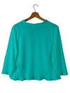 Chic Solid Color Open Front Cardigan with Flirty Ruffle Trim - Lightweight 3/4 Sleeve for Women - Perfect Casual Wear, Spring to Fall Fashion