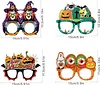 4PCS DIY Diamond Painting Halloween Glasses for Kids and Adults, Funny Crystal Rhinestone Art Eyewear Decoration for Halloween Party Favors, Photo Booth Props, No Lenses