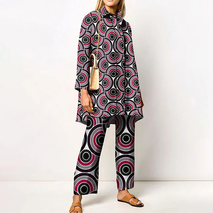 Abstract Geometric Print Two-Piece Set