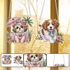 2Pcs Diamond Painting Puppy Diamond Painting Pendant for Garden Window Decor