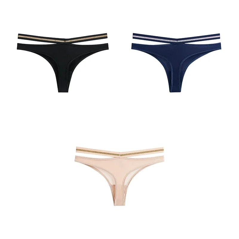 3pcs Seamless Underwear For Woman Sexy Thongs Women's Lingerie Bikini Sports Female Panties Ice Silk Woman Intimates BANNIROU