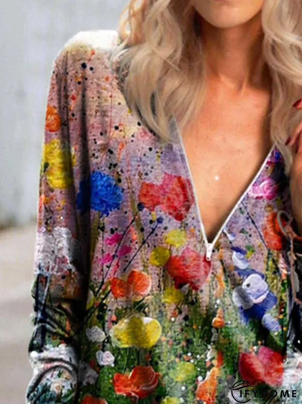 New Women Fashion Vintage Floral Casual Holiday Long Sleeve Shirt Top | IFYHOME