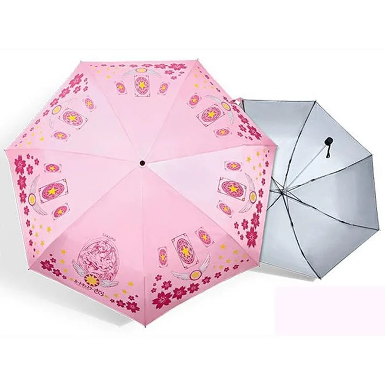 Cardcaptor Sakura Sun-Rain 3 Fold Pink Umbrella SP153056