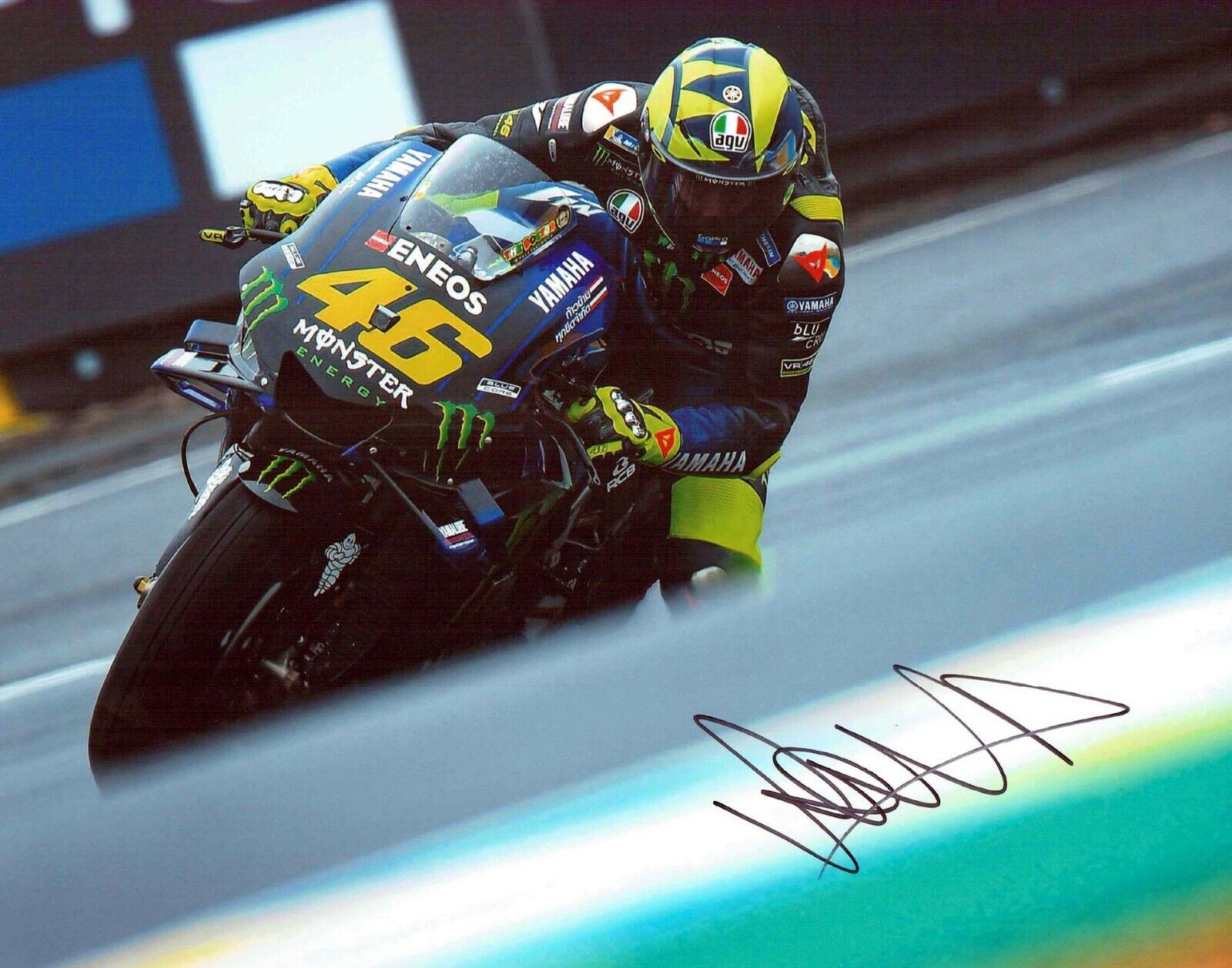 VALENTINO ROSSI Autograph 2019 SIGNED 14x11 Yamaha Photo Poster painting 10 AFTAL COA VR46 Vale