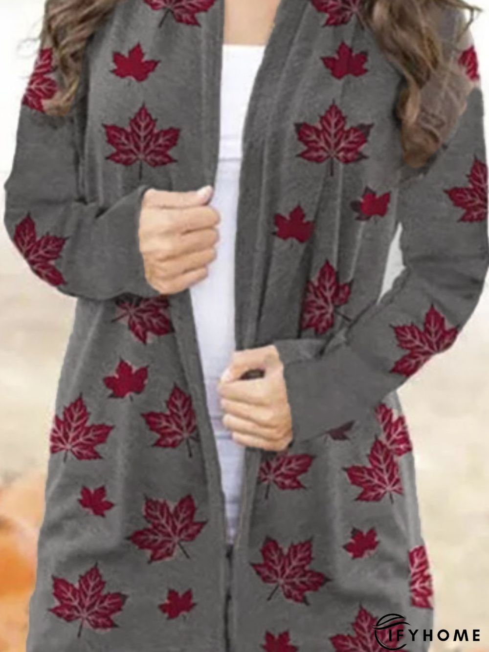Casual Long Sleeve Printed Cardigan | IFYHOME