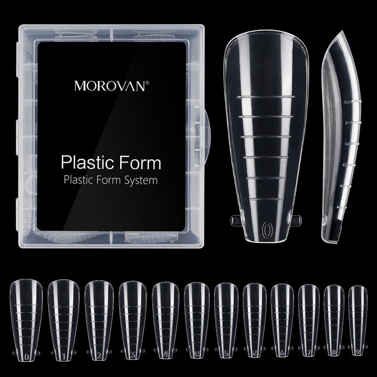 120Pcs Clear Almond Full Cover Nail Forms 