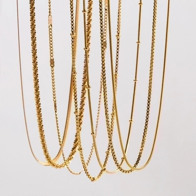 Casual Minimalist Solid Color 304 Stainless Steel Plating Stainless Steel Necklaces