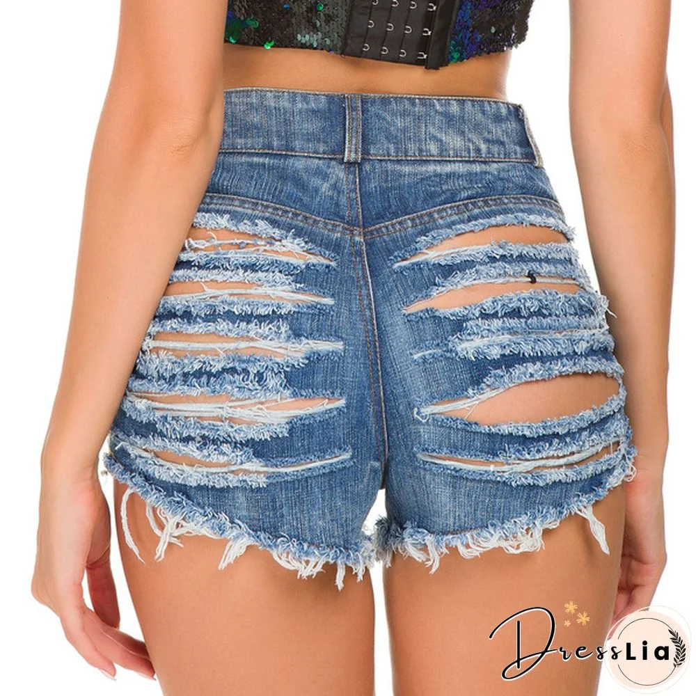 Summer New Fashion Women's Denim Shorts Hot Pants Jeans High Waist Hole Women Short Pants
