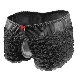 Men's mesh lace bowknot cake underwear