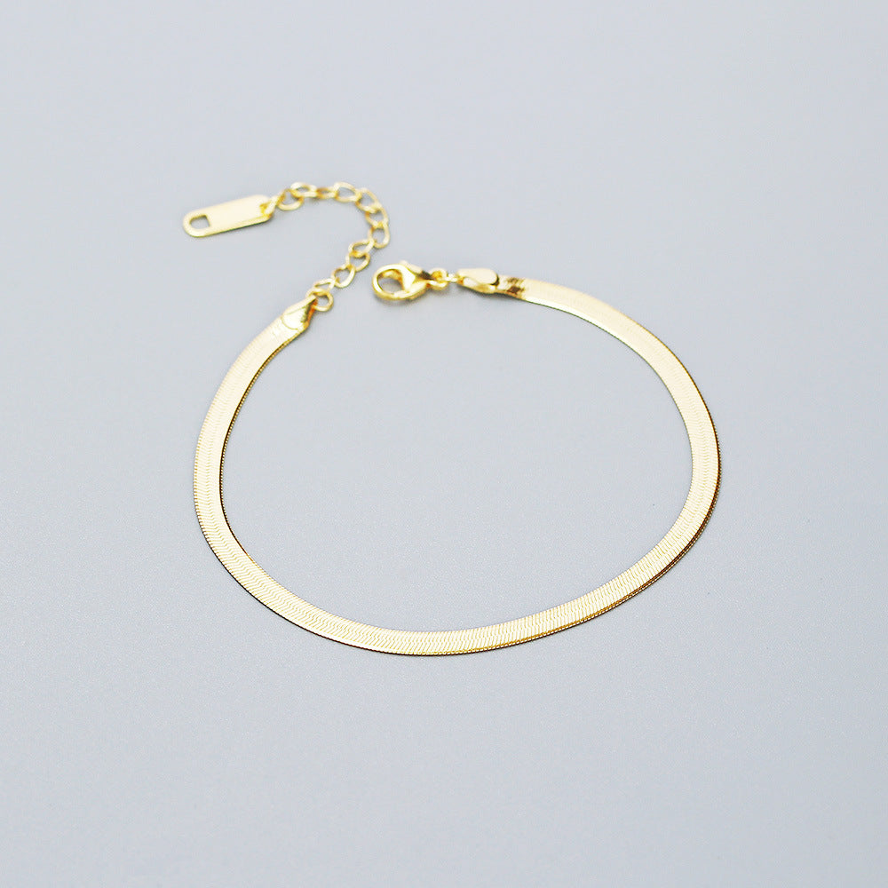 925 Sterling Silver Fashion Stripe Geometric Silver Electroplating Bracelets