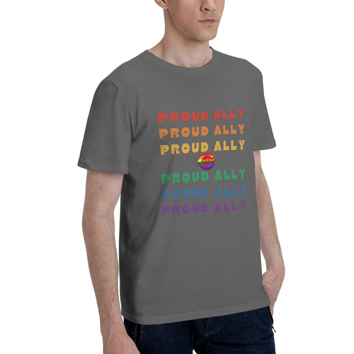 Cincinnati Reds Proud Ally Men's Cotton Crewneck T-Shirt