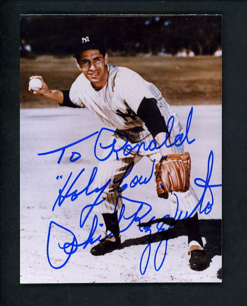 Phil Rizzuto Signed Autographed 3 1/2 x 4 1/2 HOLY COW To Ronald Photo Poster painting Yankees