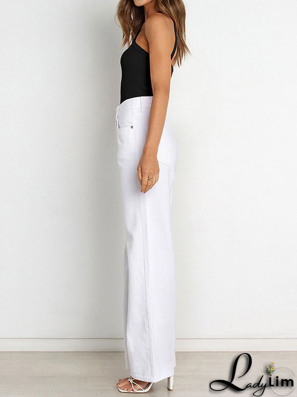 Skinny Sleeveless Solid Color Halter-Neck Vest Top