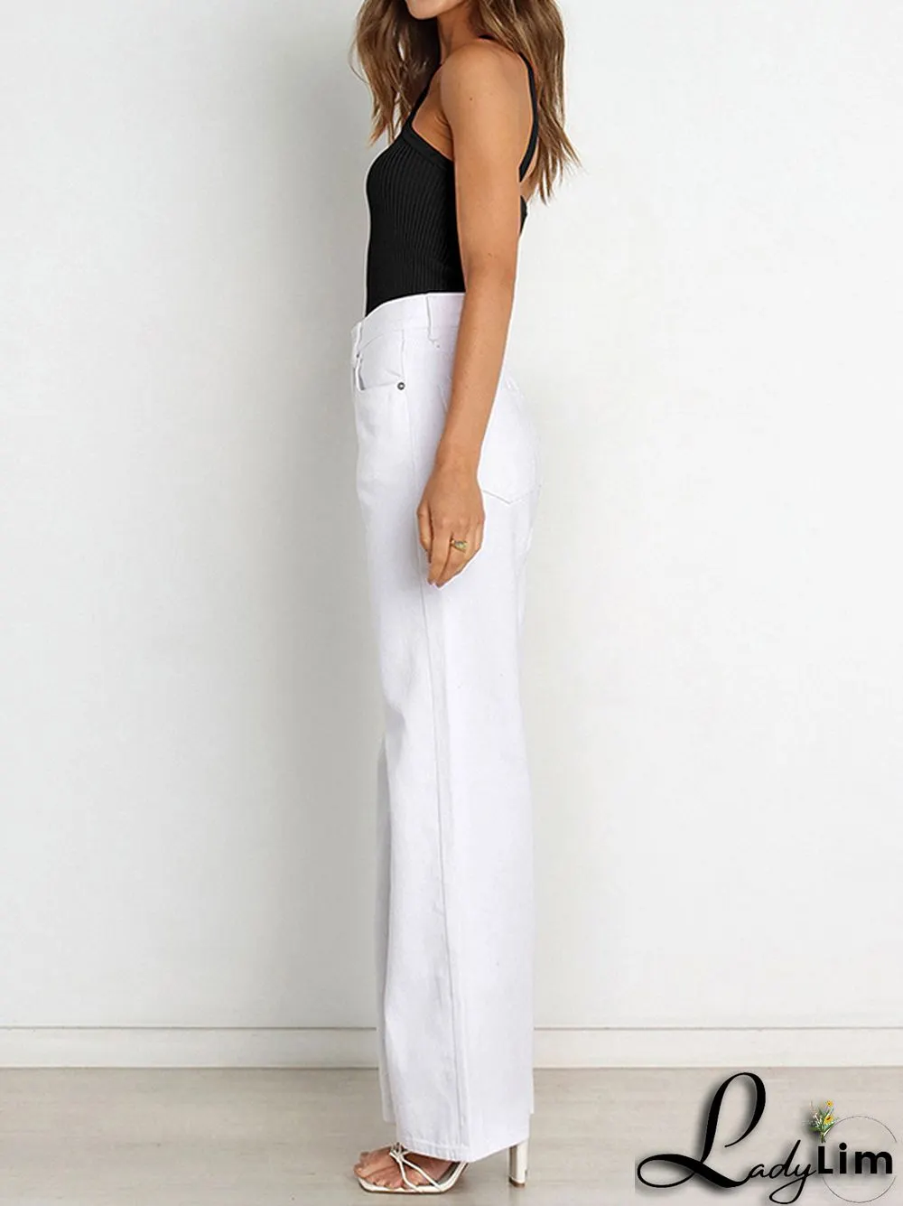 Skinny Sleeveless Solid Color Halter-Neck Vest Top