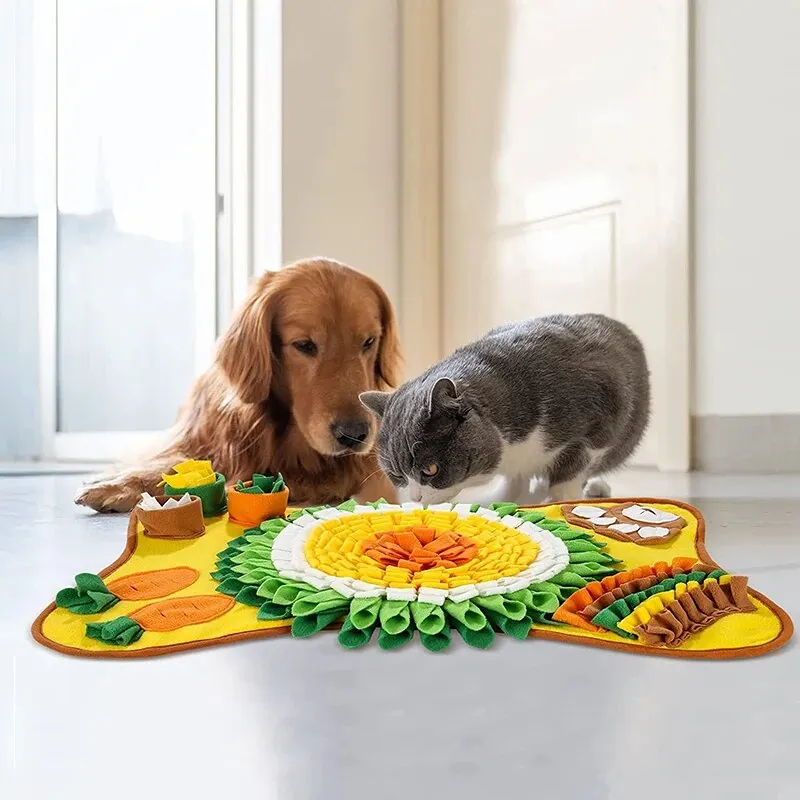 Tegooe Interactive Dog Snuffle Mat for Foraging and Slow Feeding Training - Fleece Puzzle Toy with Anti-Slip Base