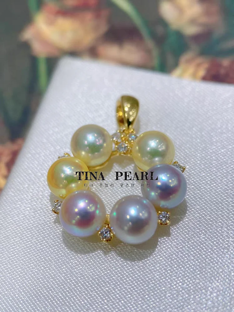 2024 TINA Jewelry 18k gold Sea Pearl + Diamond donut pendant