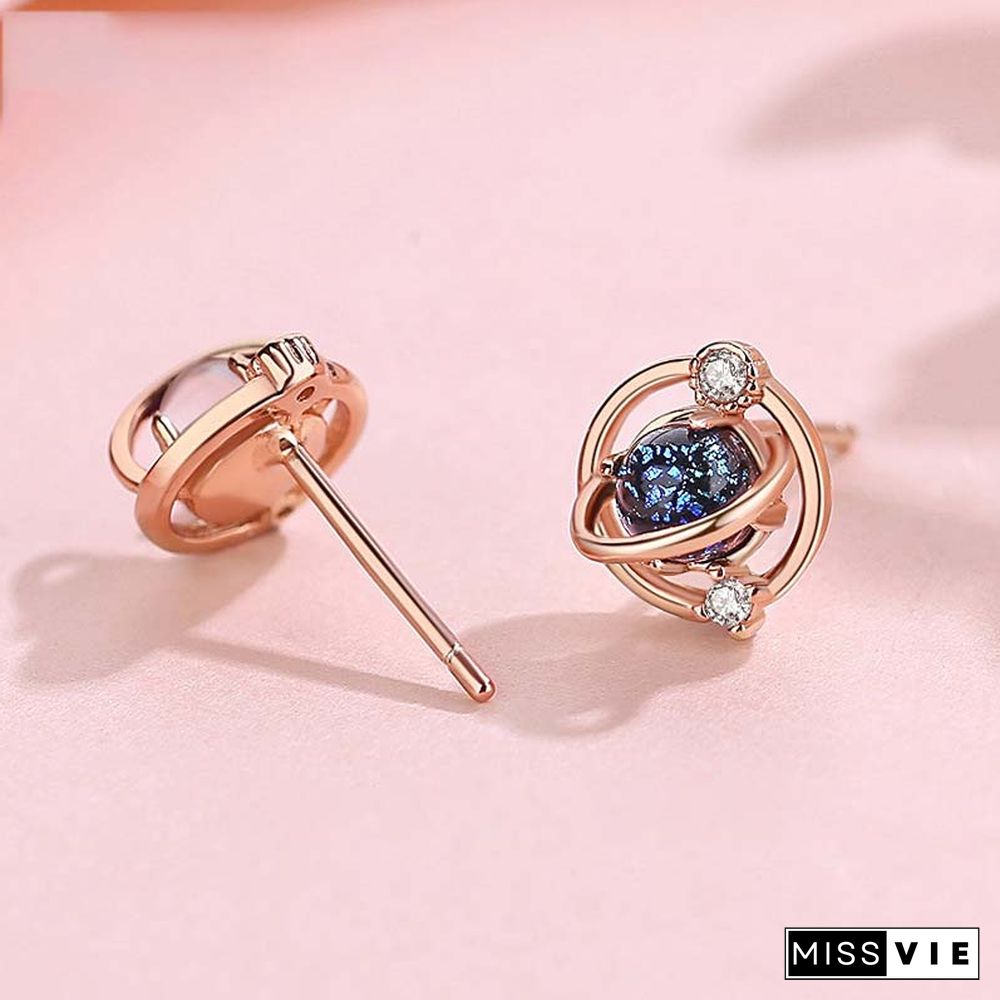 Star Crystal 925 Sterling Silver Stud Earrings