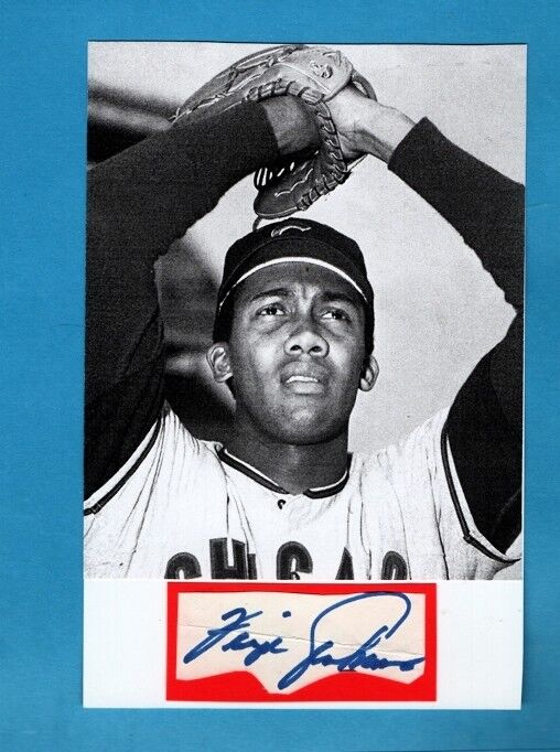 1967 FERGIE JENKINS-CHICAGO CUBS AUTOGRAPHED CUT W/ Photo Poster painting-HOF