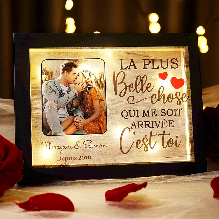 Cadre En Bois Avec LED Cadeau Saint-Valentin Jessemade FR