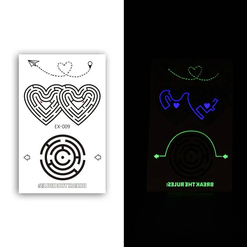 Night Luminous Tattoo Butterfly Starry Star Universe for Kids Fake Tattoo Glowing In Dark Waterproof Temporary Tattoo Stickers