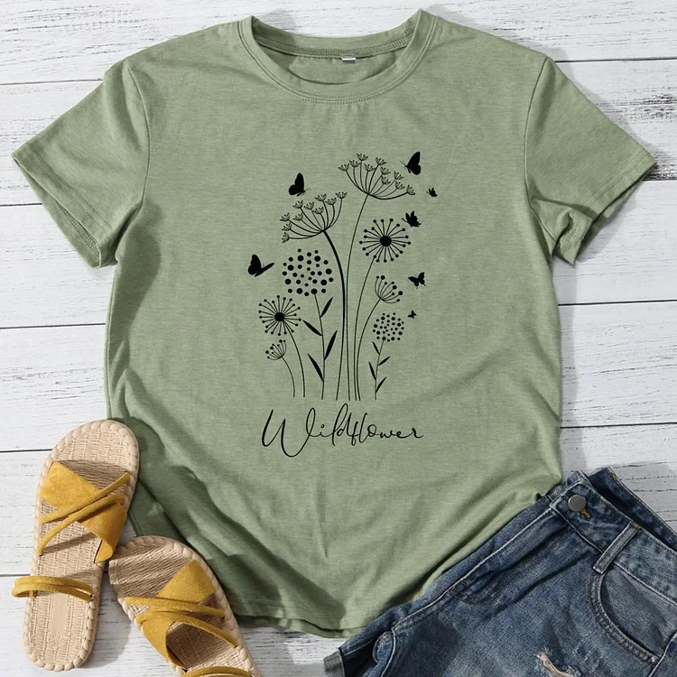 wildflowers Round Neck T-shirt-0025894