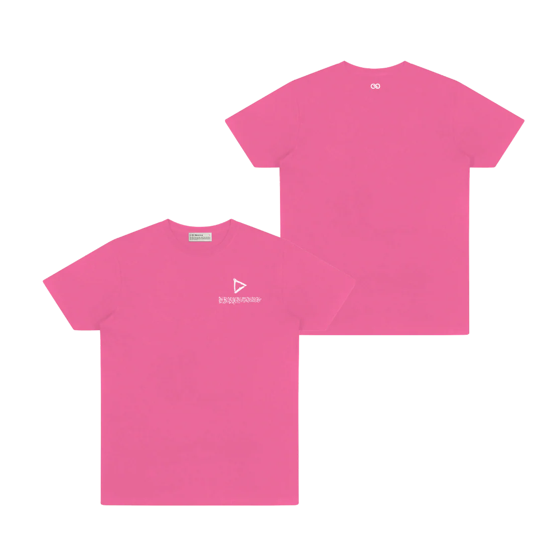 "Brand Name pink graphic t shirt with album logo chest print"