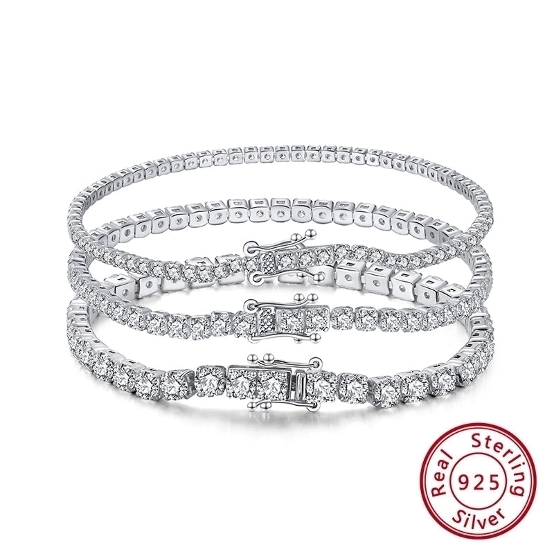 925 Sterling Silver Tennis Bracelet Luxurious Minimalist