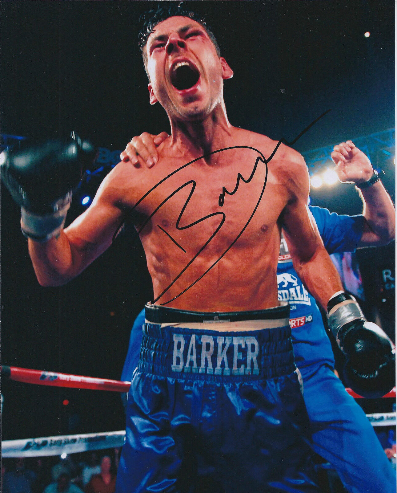 Dazzling Darren BARKER Signed 10x8 Autograph Photo Poster painting AFTAL COA Boxer Authentic