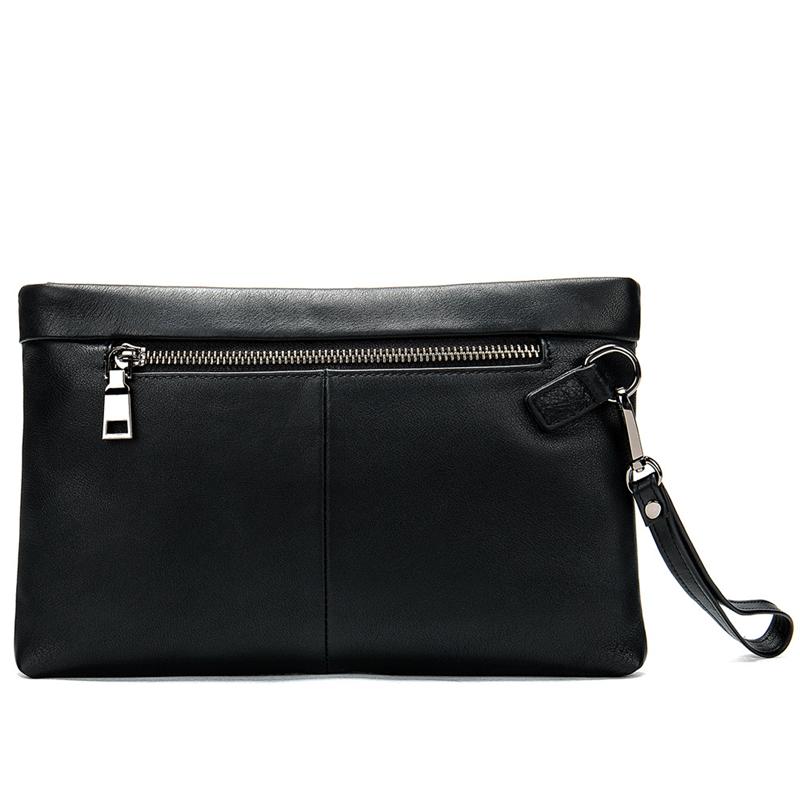 Business Waterproof Plain Soft Leather Clutch Bags