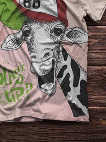 Bestdealfriday Casual Short Sleeve T-Shirt With Deer Head Print 9343042