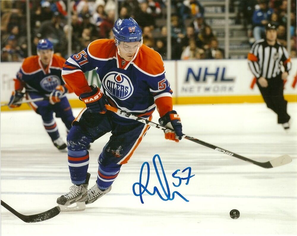 Edmonton Oilers Anton Lander Signed Autographed 8x10 Photo Poster painting COA