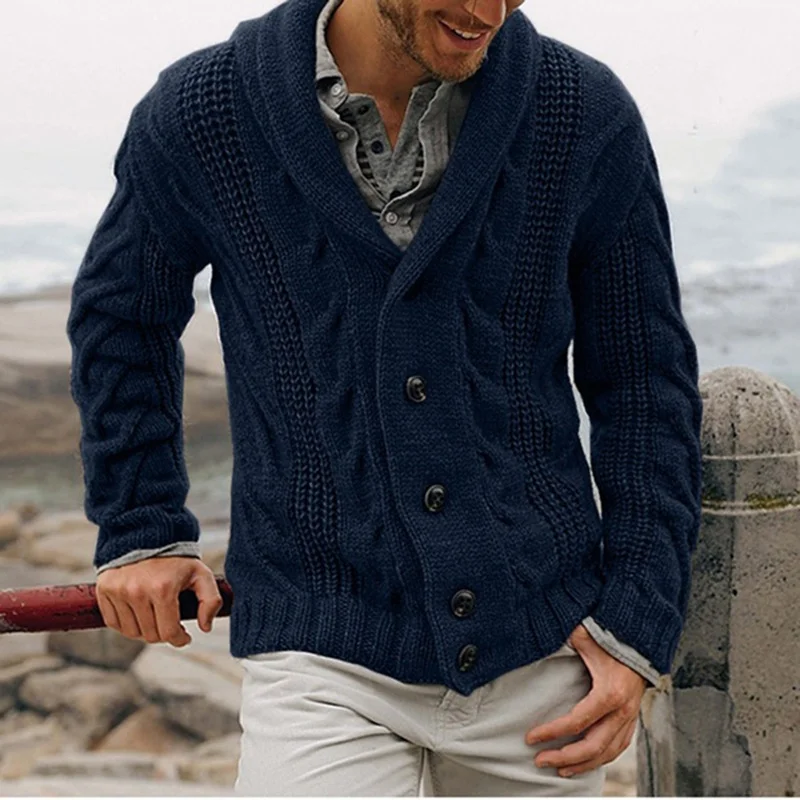 MenS Cardigan Single-Breasted Fashion Sweater