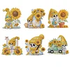 6Pcs Diamond Painting Acrylic Sunflower Skull Fridge Magnet