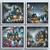 (Multi-Style)Halloween Haunted House-11CT Stamped Cross Stitch 50*50cm/19.69*19.69in tapestrymarket