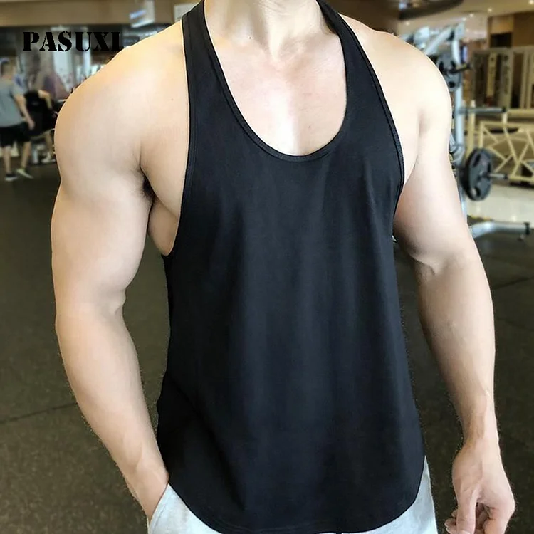PASUXI Men's Training Vest Quick-Dry Streetwear High Intensity Gym Trail Running Tank huanwei