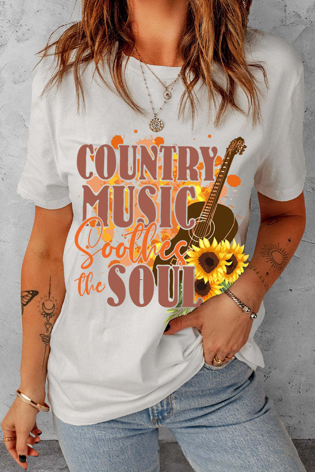 Sunflower Country Music Soul Ripped T Shirt