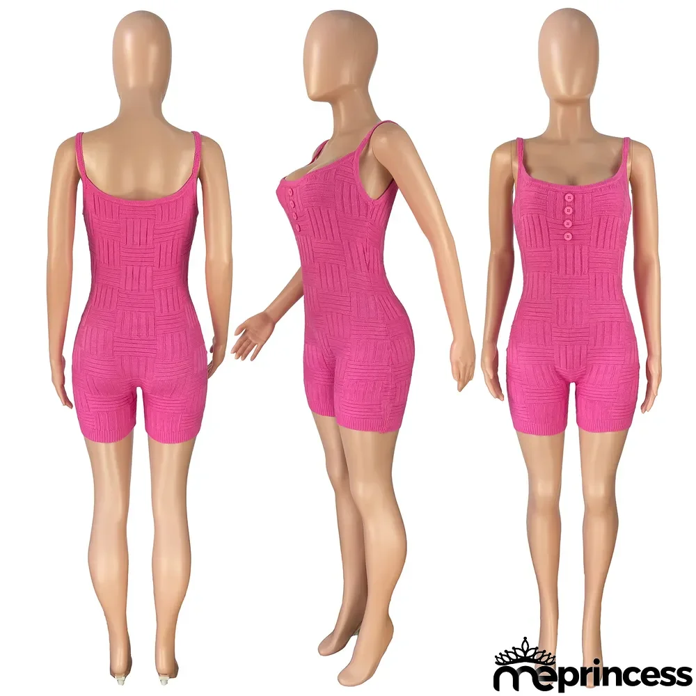 Women's Fashion Sports Knitting Sling Rompers