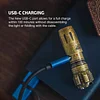 i18 Brass USB-C Rechargeable Keychain Flashlight 180 Lumen Mini Waterproof Strong Light Emergency Durable Key Flashlight