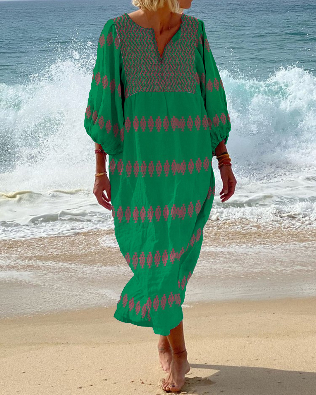 Bohemian Resort-style Long Comfy Dress