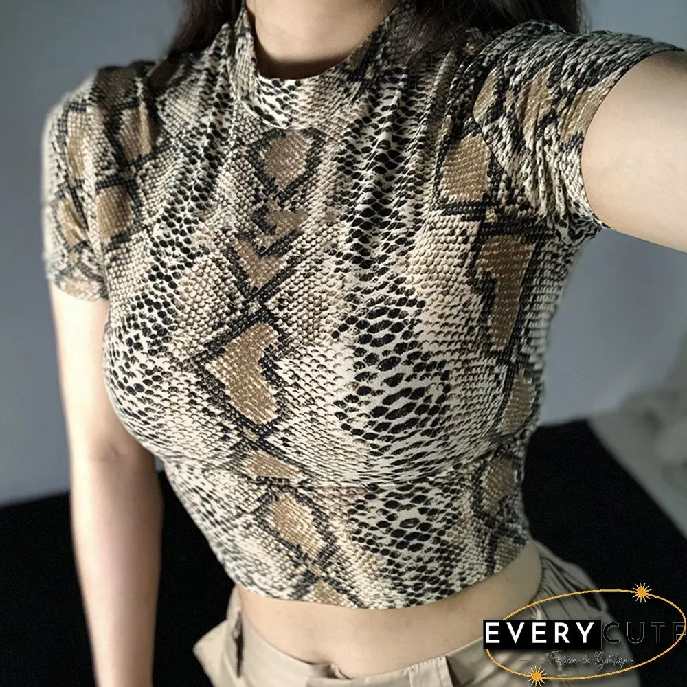 Sexy Snake Print Crop Top For Women!