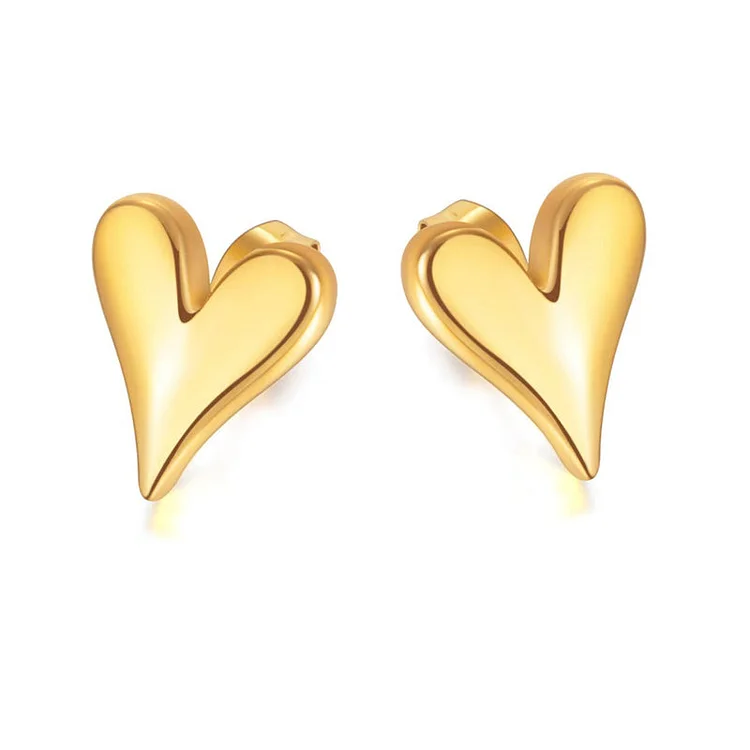 Dainty Gold Love Heart Earrings