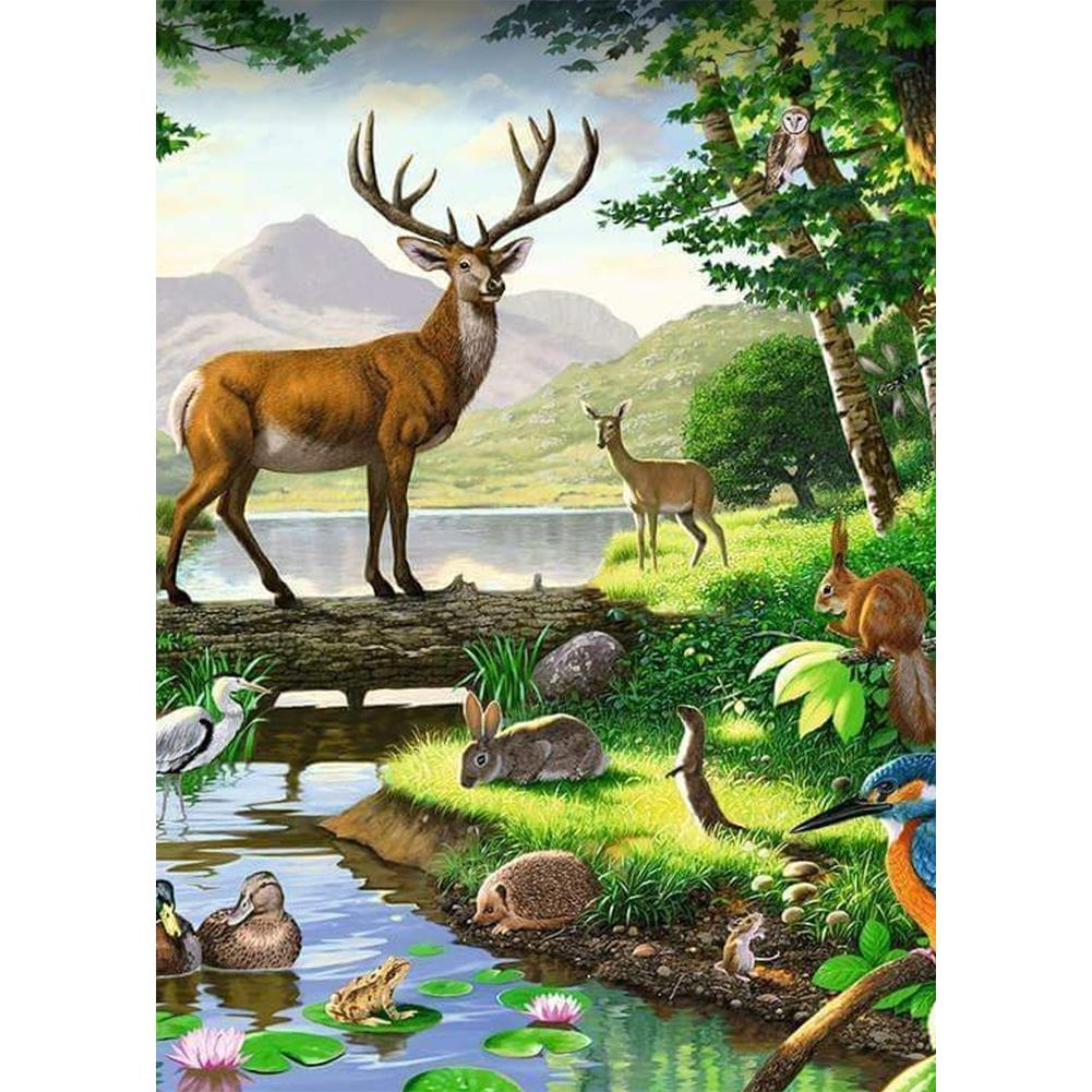 

30*40CM - Animal - Round Drill Diamond Painting, 501 Original