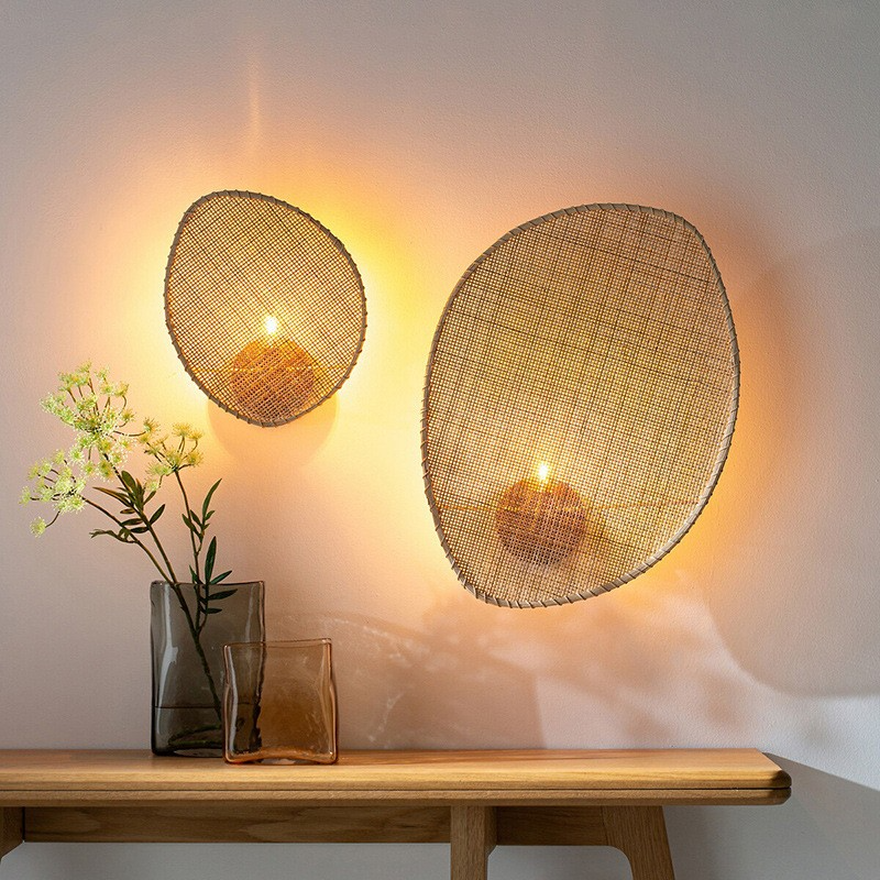 Creative Rattan Woven Aisle Wall Lamp For Living Room
