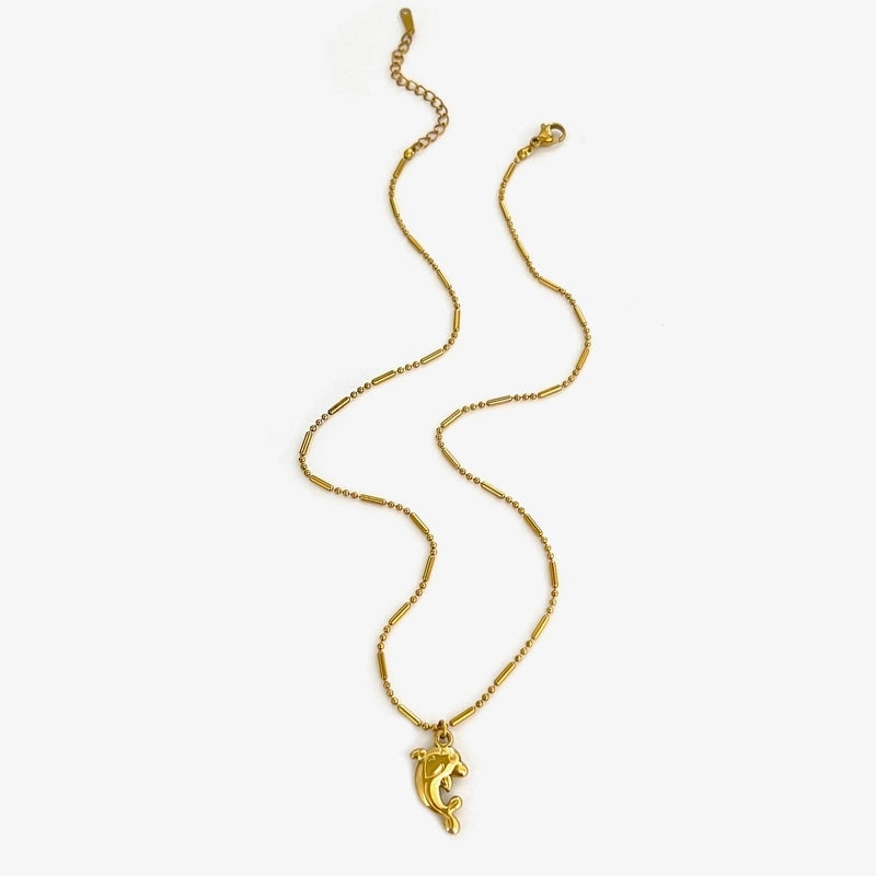 Beach Minimalist Conch Dolphin Fish 316L Stainless Steel  18K Gold Plated Stainless Steel Necklaces