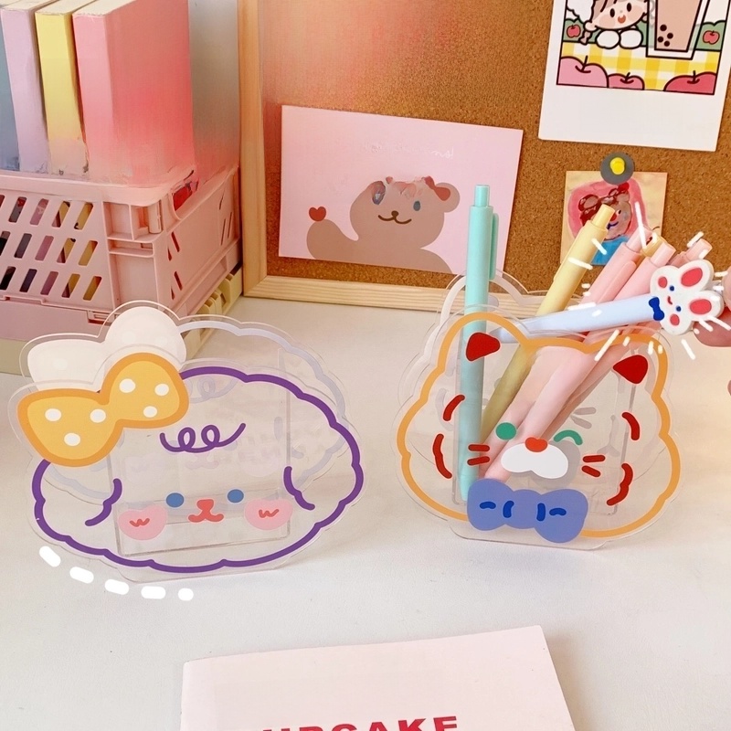 Pen Holder Creative Acrylic Cute Desktop Stationery Pen Holder Storage Box