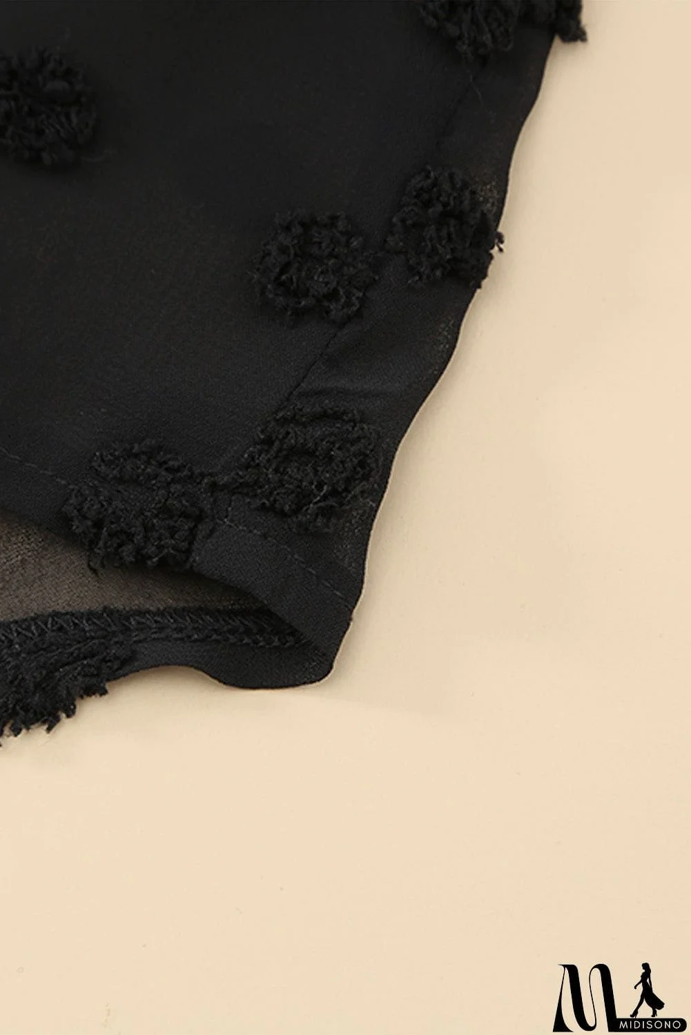 MidiSono - Swiss Dot Bubble Sleeve Blouse