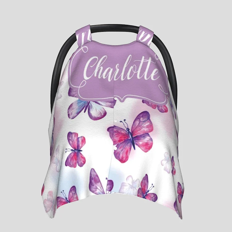 Personalized Baby Flowers Car Seat Canopy for Comfort & Unique| C02