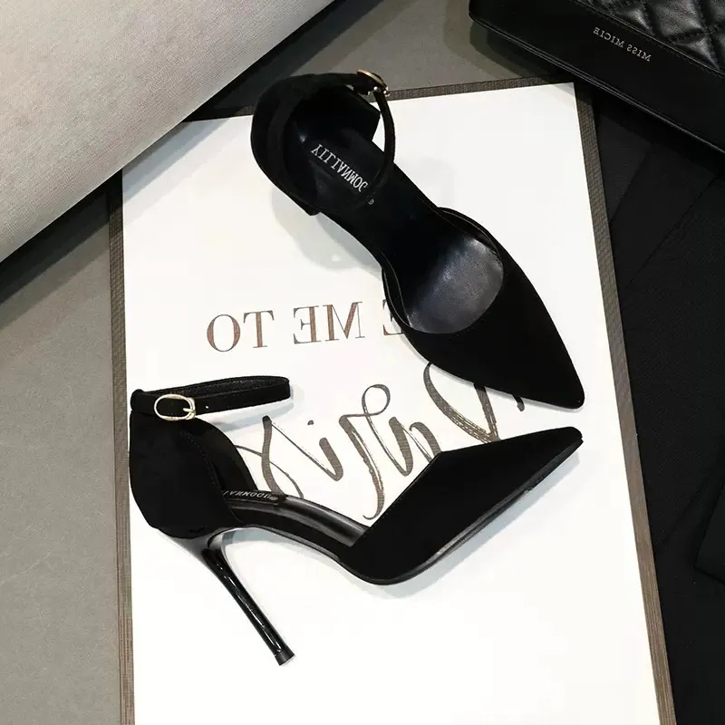 Breakj Breakj With High-Heeled Women's Thin Heel 2025 New Temperament Black Professional Work Shoes Tip Fashion Single Shoe Women