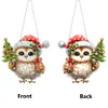 2D/Flat Christmas DIY Diamond Art Acrylic Pendant Wall Door Decoration (Owl)